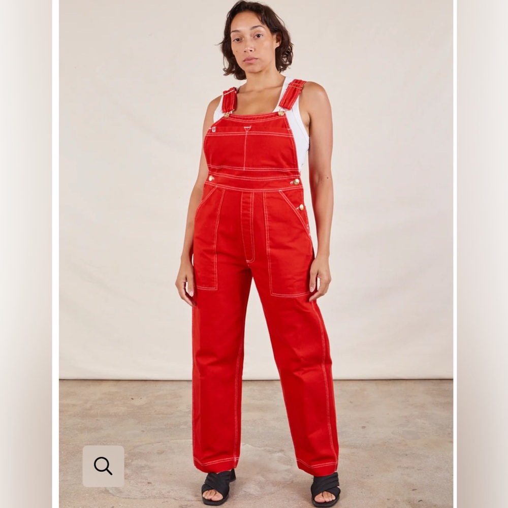 Big Bud Press Red Denim Overalls - Medium